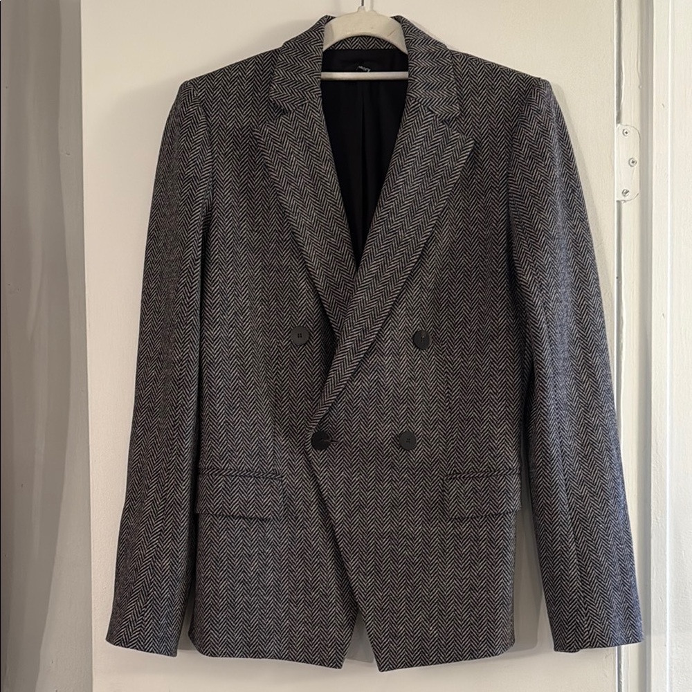 Theory Abbot Double-Breasted Angled Jacket - Size 6